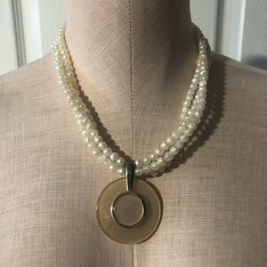 3/$20 Faux Pearl with Pendant Necklace